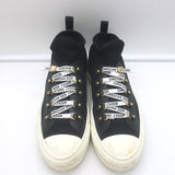 Christian Dior Walk'n'Dior High Top Sneakers Black Leather-Trim Knit Size 41