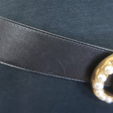Gucci Pearl GG Marmont Belt Black Leather Size 90 US 36