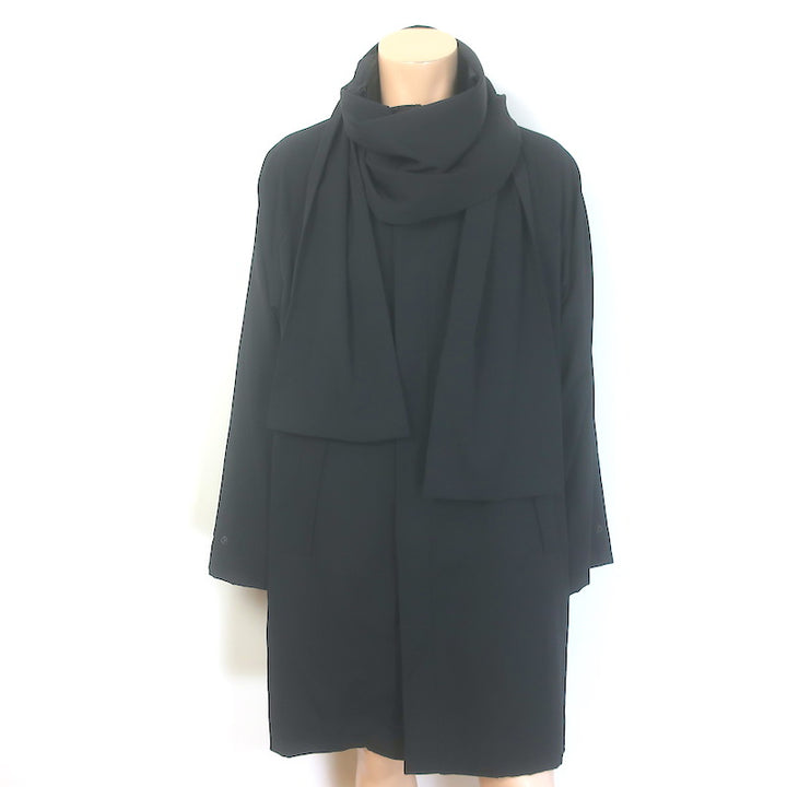 Yohji Yamamoto Pour Homme Scarf Coat Black Wool Size 4