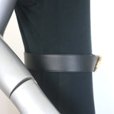 Gucci Pearl GG Marmont Belt Black Leather Size 90 US 36