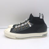 Christian Dior Walk'n'Dior High Top Sneakers Black Leather-Trim Knit Size 41