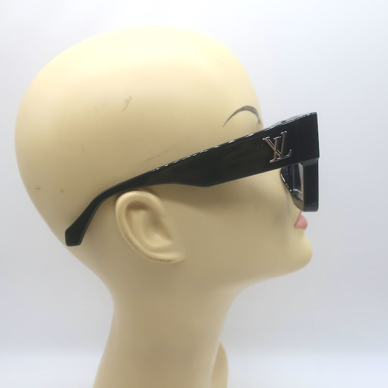 Louis Vuitton Swarovski Crystal Cyclone Glasses Black/Clear Z1790E 7MX NEW