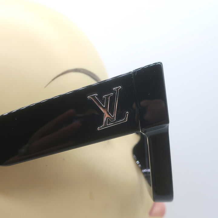 Louis Vuitton Swarovski Crystal Cyclone Glasses Black/Clear Z1790E 7MX NEW
