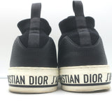 Christian Dior Walk'n'Dior High Top Sneakers Black Leather-Trim Knit Size 41