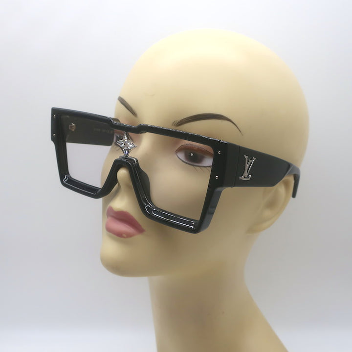 Louis Vuitton Swarovski Crystal Cyclone Glasses Black/Clear Z1790E 7MX NEW