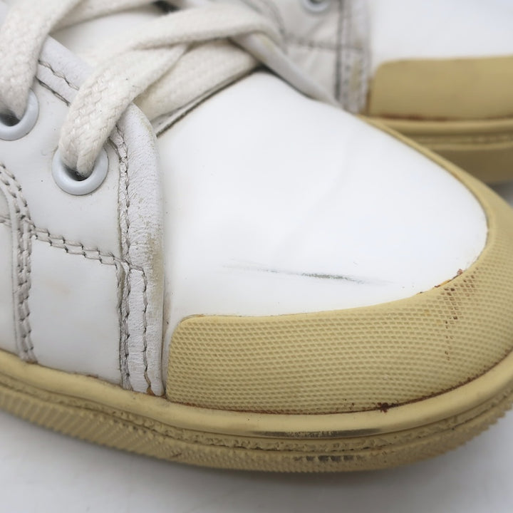 Saint Laurent Court Classic SL37 Diamond-Patch Sneakers White Leather Size 40.5/ US 10.5