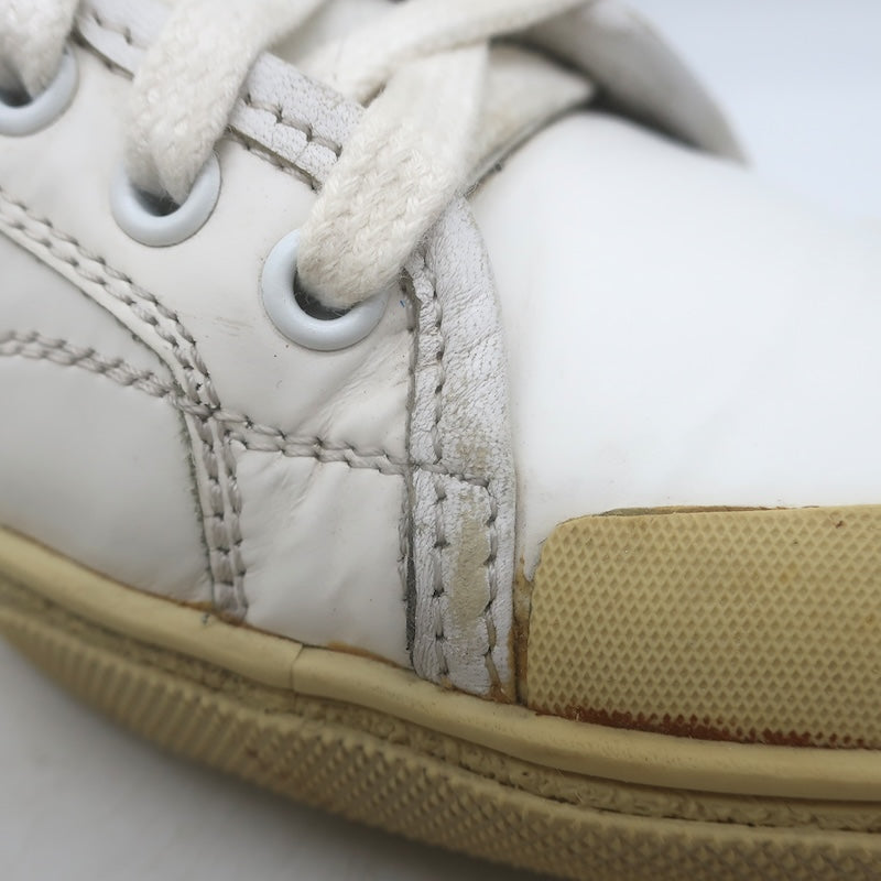 Saint Laurent Court Classic SL37 Diamond-Patch Sneakers White Leather Size 40.5/ US 10.5