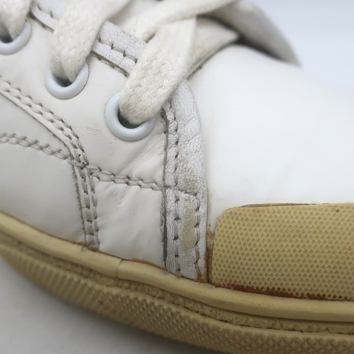 Saint Laurent Court Classic SL37 Diamond-Patch Sneakers White Leather Size 40.5/ US 10.5