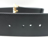 Gucci Pearl GG Marmont Belt Black Leather Size 90 US 36