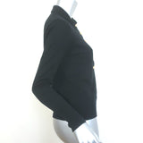 L'Agence Sterling Collared Sweater Black Cotton-Blend Knit Size Small