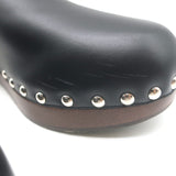 Hermes Carlotta Mules Black Leather Size 36