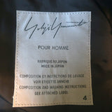 Yohji Yamamoto Pour Homme Scarf Coat Black Wool Size 4