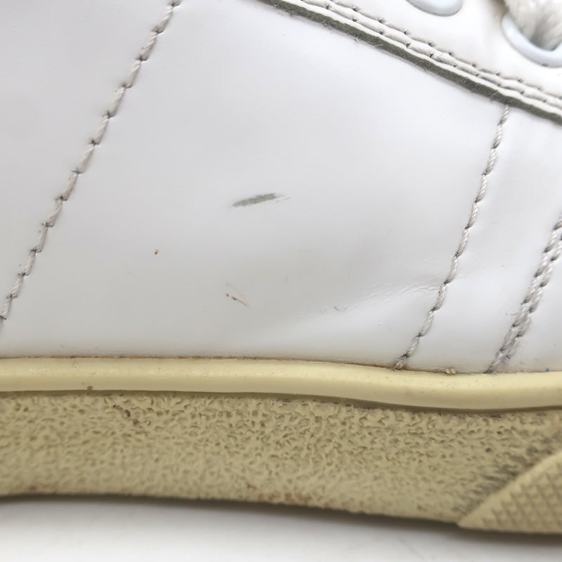 Saint Laurent Court Classic SL37 Diamond-Patch Sneakers White Leather Size 40.5/ US 10.5