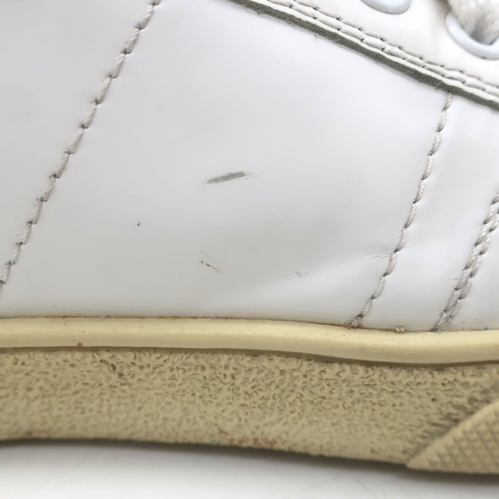 Saint Laurent Court Classic SL37 Diamond-Patch Sneakers White Leather Size 40.5/ US 10.5