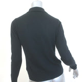 L'Agence Sterling Collared Sweater Black Cotton-Blend Knit Size Small