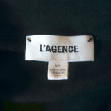 L'Agence Sterling Collared Sweater Black Cotton-Blend Knit Size Small