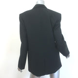 ANINE BING Ross Double Breasted Blazer Black Satin-Trim Wool Size Small NEW