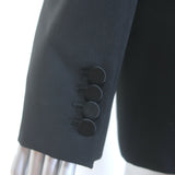 ANINE BING Ross Double Breasted Blazer Black Satin-Trim Wool Size Small NEW