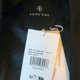 ANINE BING Ross Double Breasted Blazer Black Satin-Trim Wool Size Small NEW