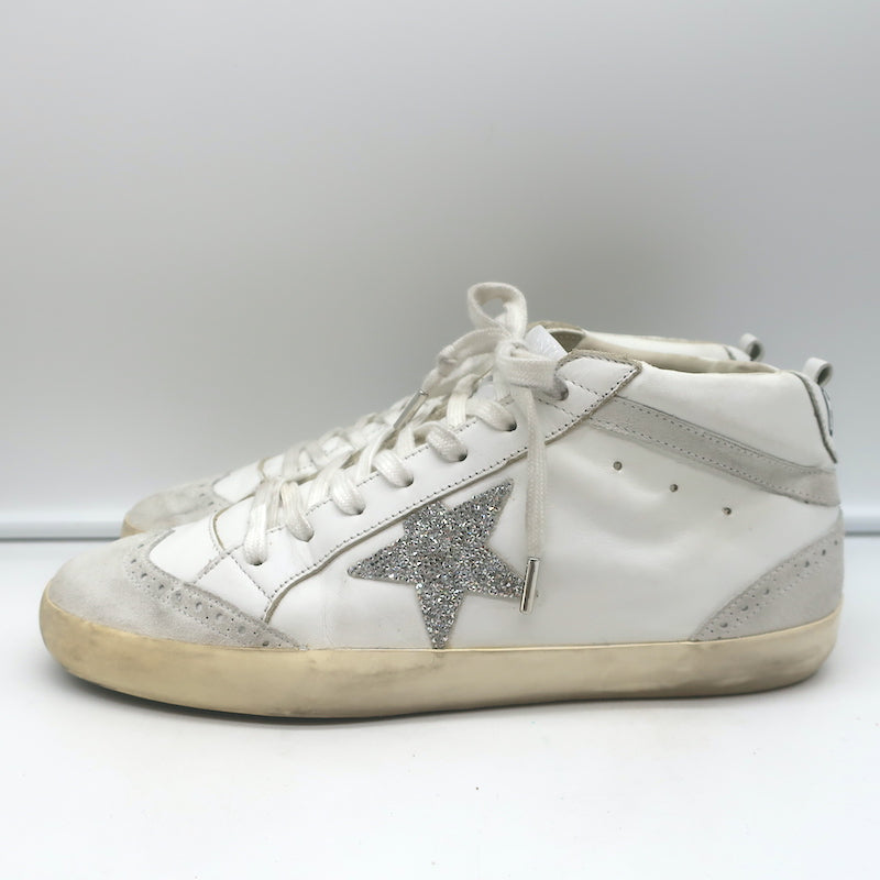 Golden Goose Swarovski Crystal-Embellished Mid Star Sneakers White Size 40