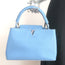 Louis Vuitton Capucines PM Bag Light Blue Taurillon Leather NEW