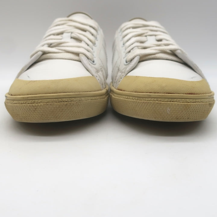 Saint Laurent Court Classic SL37 Diamond-Patch Sneakers White Leather Size 40.5/ US 10.5