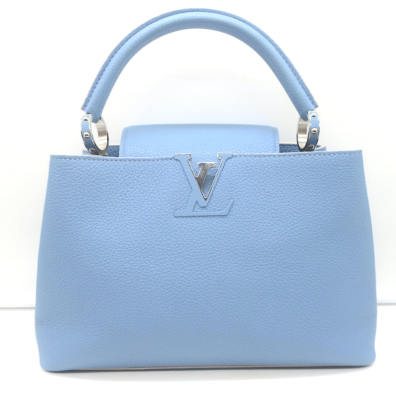 Louis Vuitton Capucines PM Bag Light Blue Taurillon Leather NEW