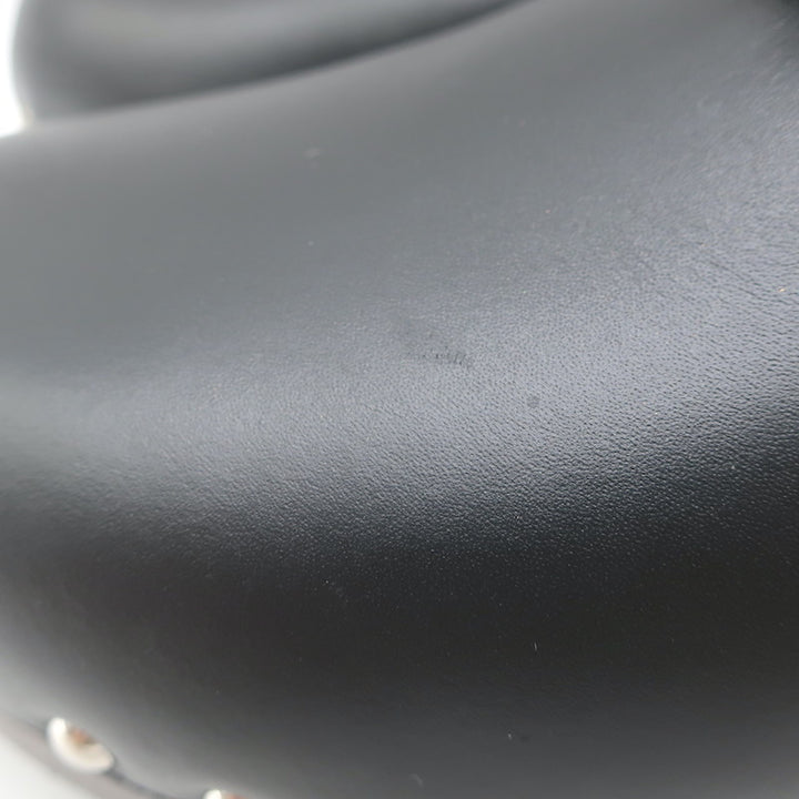 Hermes Carlotta Mules Black Leather Size 36