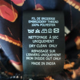 Isabel Marant Embroidered Top Black Printed Silk Size 40 Tie-Back Blouse