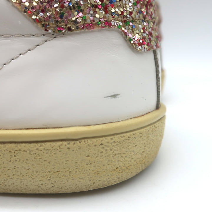 Saint Laurent Court Classic SL37 Diamond-Patch Sneakers White Leather Size 40.5/ US 10.5