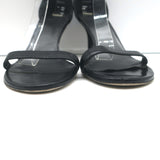 Stuart Weitzman Nudistcurve Ankle Strap Sandals Black Leather Size 10.5