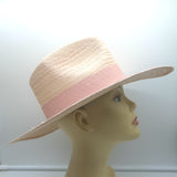 Teressa Foglia Straw Panama Hat with Snake-Embossed Leather Band One Size NEW