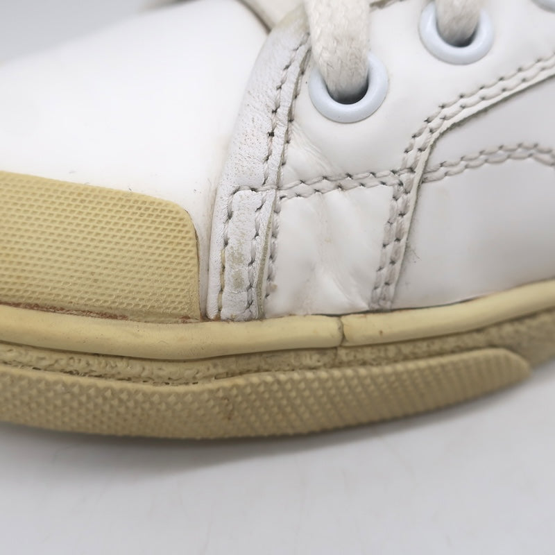 Saint Laurent Court Classic SL37 Diamond-Patch Sneakers White Leather Size 40.5/ US 10.5