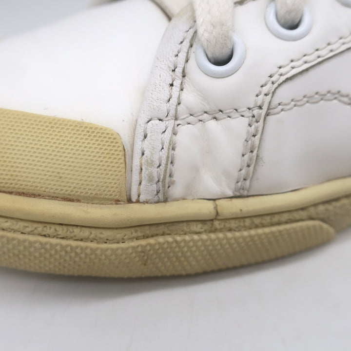 Saint Laurent Court Classic SL37 Diamond-Patch Sneakers White Leather Size 40.5/ US 10.5