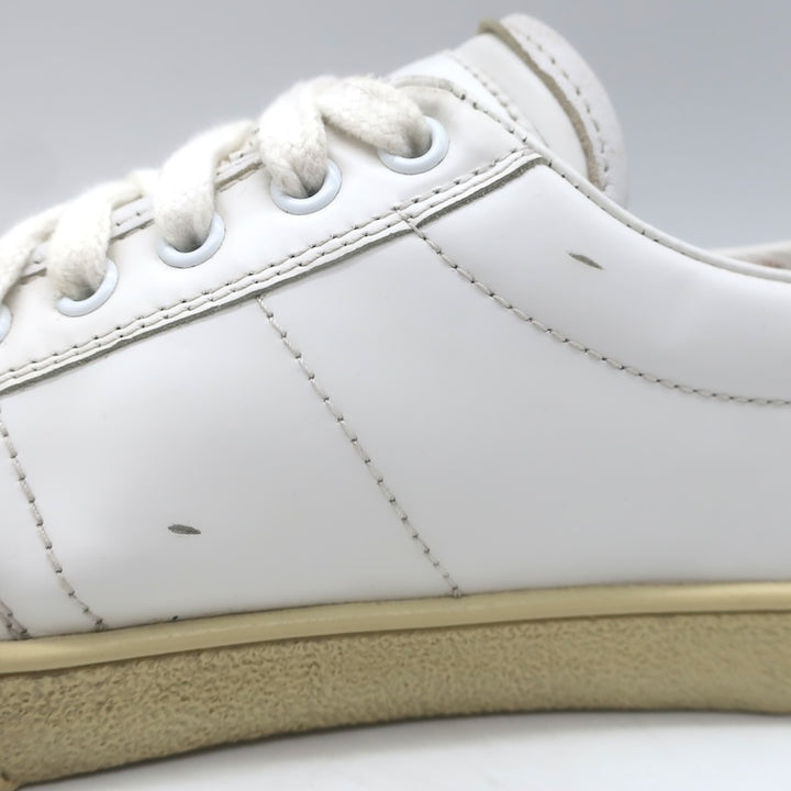 Saint Laurent Court Classic SL37 Diamond-Patch Sneakers White Leather Size 40.5/ US 10.5
