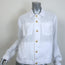 L'Agence Celine Button-Front Jacket White Linen Size Medium