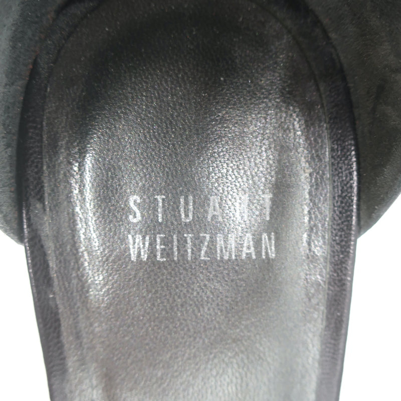 Stuart Weitzman Nudistcurve Ankle Strap Sandals Black Leather Size 10.5