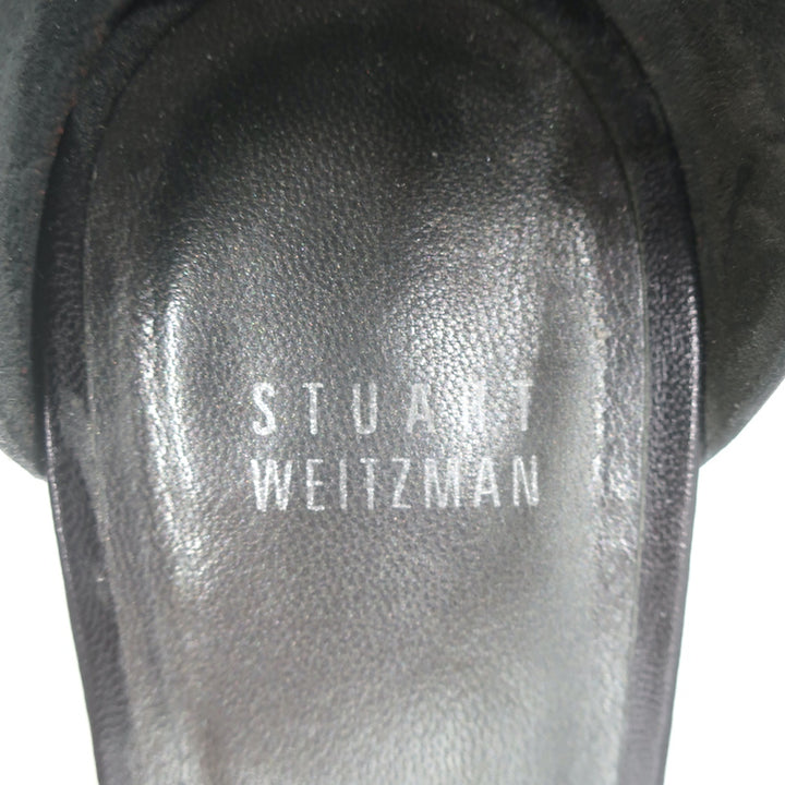 Stuart Weitzman Nudistcurve Ankle Strap Sandals Black Leather Size 10.5