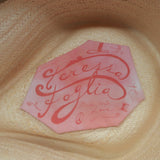 Teressa Foglia Straw Panama Hat with Snake-Embossed Leather Band One Size NEW