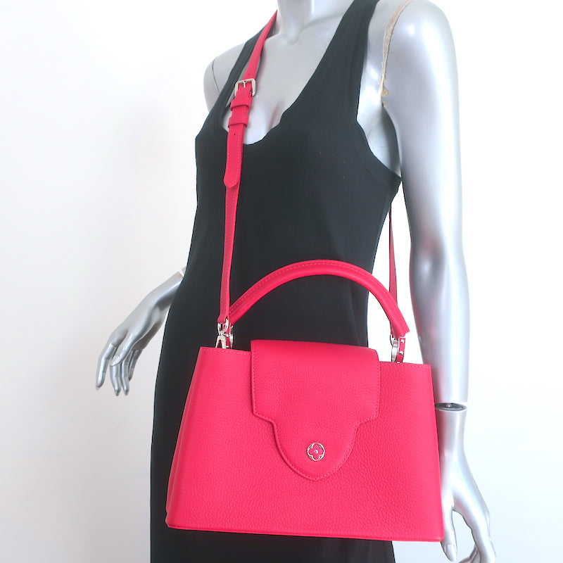 Louis Vuitton Studded Capucines PM Bag Bougainvillea Taurillon Leather NEW