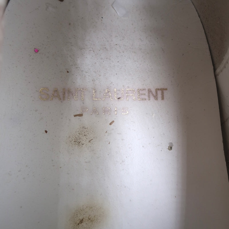 Saint Laurent Court Classic SL37 Diamond-Patch Sneakers White Leather Size 40.5/ US 10.5