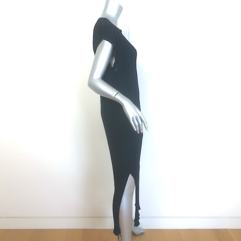 Toteme Bahia Ribbed Knit Midi Dress Navy Size Extra Small