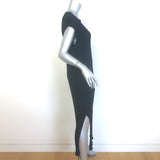 Toteme Bahia Ribbed Knit Midi Dress Navy Size Extra Small