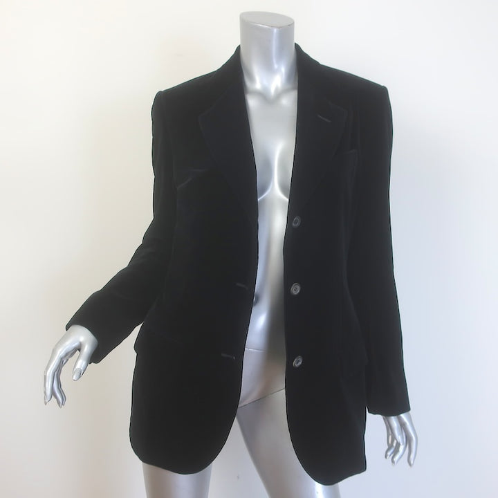 Loro Piana Velvet Blazer Black Size 42/ US 6 Three-Button Jacket