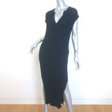 Toteme Bahia Ribbed Knit Midi Dress Navy Size Extra Small