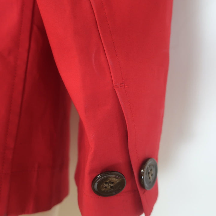 Burberry Brit Hooded Raincoat Red Coated Cotton Size Medium