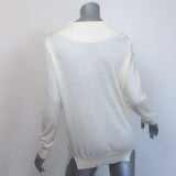 Proenza Schouler Lightweight Crewneck Sweater Ivory Merino Wool Size Large