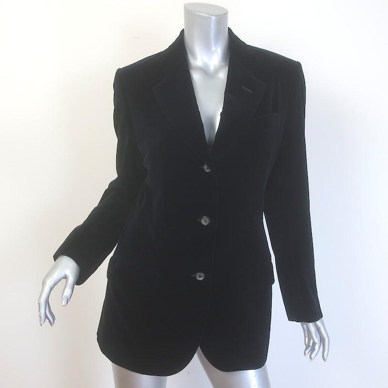 Loro Piana Velvet Blazer Black Size 42/ US 6 Three-Button Jacket