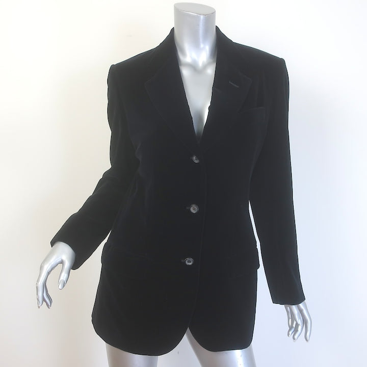 Loro Piana Velvet Blazer Black Size 42/ US 6 Three-Button Jacket