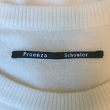 Proenza Schouler Lightweight Crewneck Sweater Ivory Merino Wool Size Large
